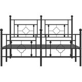  Metalni okvir kreveta uzglavlje i podnožje crni 135x190 cm | shoptok.hr