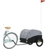  Kolesarska tovorna prikolica črna in siva 45 kg želez | Shoptok.si