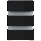 vidaXL LED nočna omarica visok sijaj črna 45x35x67 cm iverna plošča | Shoptok.si