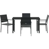  Set od 3 Crna PE ratan i čelik obložen prahom 54x62 5x89 cm | shoptok.hr