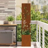 vidaXL Privatnost u vrtu Cvjetni Rđa 32 x 140 cm Otporni čelik | shoptok.hr