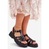 Boto Eco leather sandals for women on platform black Nendales | ePonuda.com