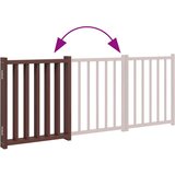 vidaXL Vrata za pse zložljiva 3 paneli rjava 150 cm topolovina | Shoptok.si