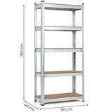  Stalak za pohranu 180x90x40 cm pocinčani čelik, 5 polica, kapacitet 875 kg ModernHome | shoptok.hr