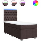 vidaXL Krevet s oprugama i madracem tamnosmeđi 100 x 200 cm od tkanine | shoptok.hr
