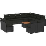 vidaXL 13-dijelni set vrtnih sofa s jastucima poliratan crni | shoptok.hr
