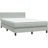 vidaXL Krevet s oprugama i madracem svjetlosivi 160x220 cm baršunasti | shoptok.hr