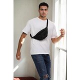 Dewberry 72422 Unisex 2 Compartment Shoulder and Waist Bag-BLACK Cene