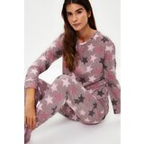 Trendyol Multicolored 100% Cotton Tshirt-Jogger Knitted Pajama Set Cene
