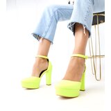 Gemre Yellow Neon High Block Heels Joy | ePonuda.com