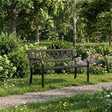 Multi Garden vrtna klupa s ukrasnim naslonom 120 × 50 cm, metalna, park stil, crna | shoptok.hr