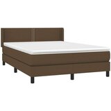  Box spring postelja z vzmetnico temno rjava 140x200 cm blago, (20791460) | Shoptok.si