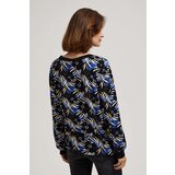 Marisse Patterned V-Neck Blouse, Black | ePonuda.com