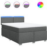 Maison Chic Box spring postelja - Vzmetna postelja z vzmetnico temno siva 140x200 cm blago SL17060, (21894443) | Shoptok.si