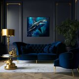 Dekorativna slika na platnu - PREMIUM ART - Shark Force in Dark Water () | Shoptok.si