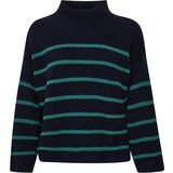 SOAKED IN LUXURY Pulover 'Thusnelda' mornarska / zelena | Shoptok.si