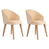 Hanah home stolica bentley - beige, light oak beigelight oak chair set (2 pieces) | ePonuda.com
