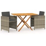  3-dijelni vrtni blagovaonski set s jastucima sivi Siva | Shoptok.si