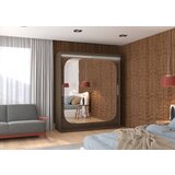ADRK Klizni ormar s ogledalom i LED rasvjetom ARIZONA, 180 cm - OKOLADA | shoptok.hr