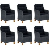 Poli 9-dijelni vrtni blagovaonski set od poliratana tamnosivi | shoptok.hr