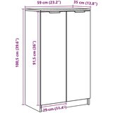 vidaXL Ormarić za cipele boja drva 59x35x100,5 cm konstruirano drvo | shoptok.hr