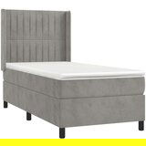  Box spring postelja z vzmetnico LED svetlo siva 80x200 cm žamet, (20789669) | Shoptok.si
