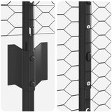 vidaXL Ogradni količki 22 kosov U-kanal sivi 140 cm jeklo, Šesterokotna ograja siva 1.4x50 m jeklo | Shoptok.si