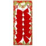  Set Božićnih mašni u crvenoj boji, 6 komada, 9,5 × 7,5 cm | shoptok.hr