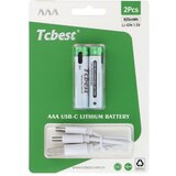 TCBEST punjiva baterija R3 (aaa) 220 mah sa soketom type c + usb a kabal 2 x type c (2 kom) | ePonuda.com