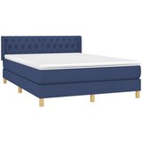  Krevet s oprugama i madracem plavi 140 x 190 cm od tkanine | shoptok.hr