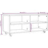 TV ormarić s kotačićima boja hrasta 90 x 35 x 35 cm drveni | shoptok.hr