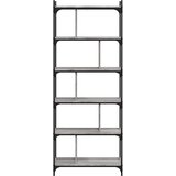  Regal za knjige 6 razina siva boja hrasta 76x32x192 cm drveni | shoptok.hr