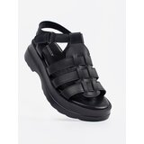 GOODIN Black leather platform sandals | shoptok.hr