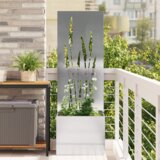 vidaXL Vrtni Sadič s Dekorativnom Pločom Srebrna 50 x 140 cm | shoptok.hr