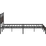 Metalni Kovinski posteljni okvir brez vzmetnice rjavi hrast 200x200 cm, (21829690) | Shoptok.si