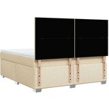 vidaXL Box spring postelja z vzmetnico krem 180x200 cm blago | Shoptok.si