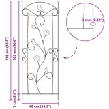  Vrtna Ograda Rešetkasti 3 pcs Crna 112 x 40 cm Čelik | shoptok.hr