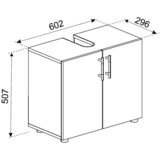 MID.YOU omarica za pod umivalnik flandu ii, bela, črna | Shoptok.si