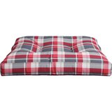  Jastuk za palete crveni karirani 70 x 70 x 12 cm od tkanine | shoptok.hr