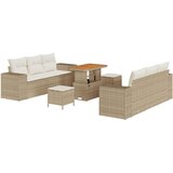  9-dijelni vrtni set sofa s jastucima bež poliratan akacija 3-dijelni vrtni set za objedovanje s jastucima bež poliratan aka | shoptok.hr