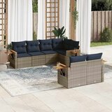  7-dijelni set vrtnih sofa od poliratana s jastucima sivi | shoptok.hr