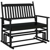 vidaXL Klupa za ljuljanje crna 118 x 70 x 104,5 cm masivno drvo topola | shoptok.hr