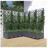  Cvetlično korito z oporno mrežo temno sivo 120x120x121,5 cm PP | Shoptok.si