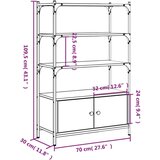  Knjižna omara 3-nadstropna dim. hrast 70x30x109,5 cm inž. les | Shoptok.si