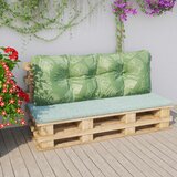 vidaXL Blazina za kavč iz palet vzorec listja 120x40x12 cm blago Cene