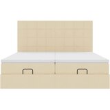  Otomanski okvir kreveta s madracima krem 200x200cm od tkanine | shoptok.hr