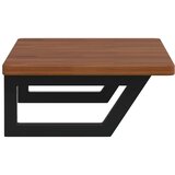  Zidna polica za umivaonik od čelika i masivne hrastovine Smeđa 80 x 40 x 2.5 cm | shoptok.hr