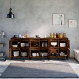  Komode 3 kom boja dimljenog hrasta 60x35x70cm konstruirano drvo | shoptok.hr
