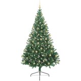 vidaXL Umjetna preddekorirana božićna jelka Zelena 180 cm PVC | Shoptok.si