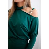 Kesi Dress with shoulder decoration dark green | shoptok.hr